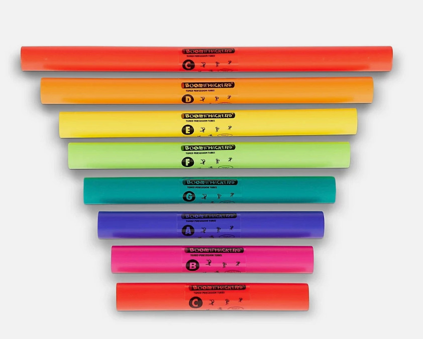 Boomwhackers C Major Set Upper & Lower Octave Tubes 6 Pc Percussion Used VG
