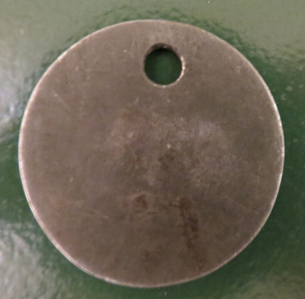 GRIMETHORPE Colliery Pit Check Tally - marked GRIMETHORPE COLLIERY 212