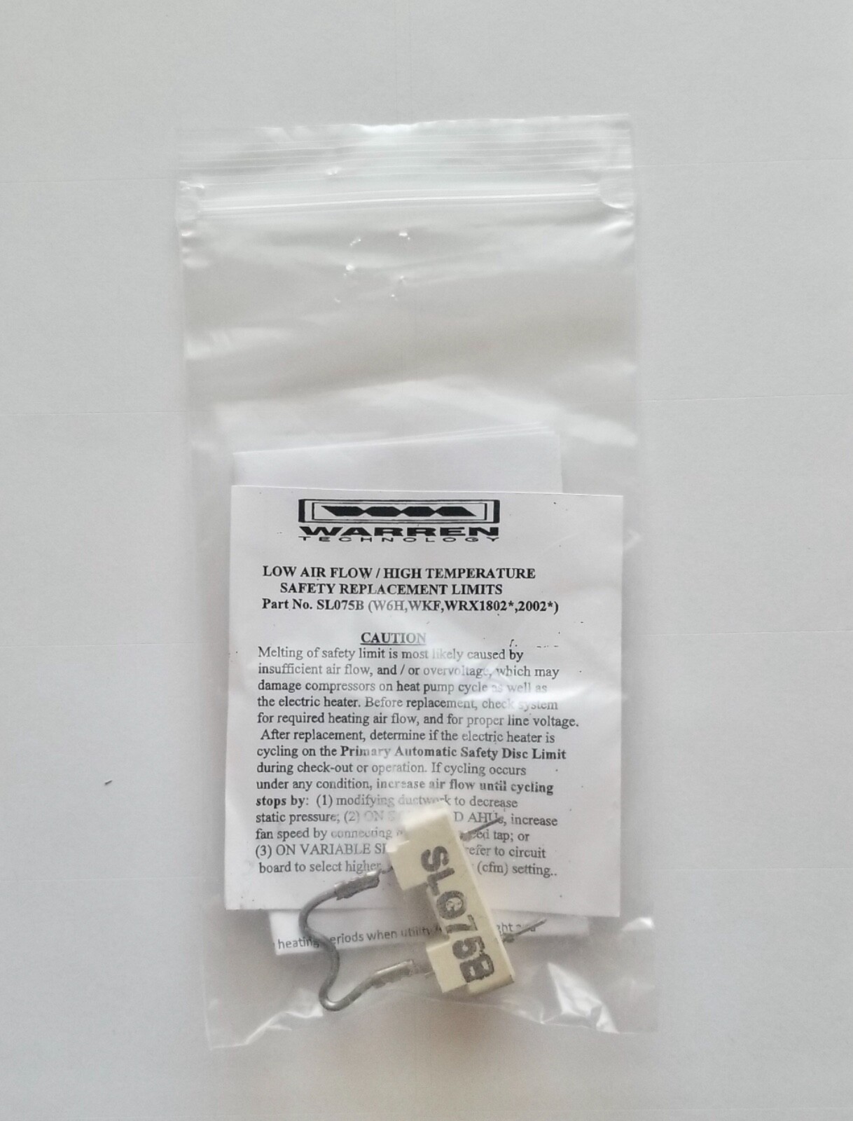 2 NEW WARREN TECHNOLOGIES FUSIBLE LINK SL075B