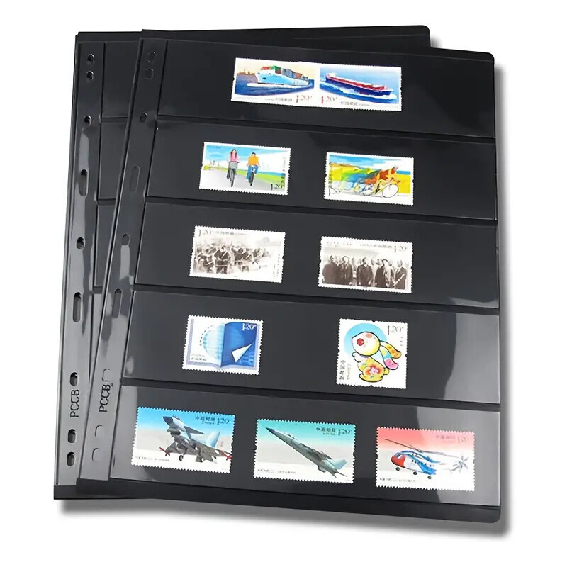 10 Sheet, 5 Rows Pages for Stamp Collectors, Stamp Pages for Stamp Album Binder