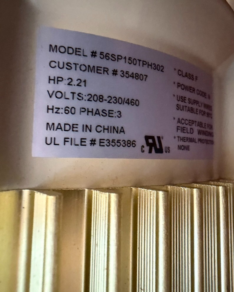 Pentair 354807 1.5 HP Pump Motor Square Flange 3-Phase 208-230/460 Volts 60 Hz*