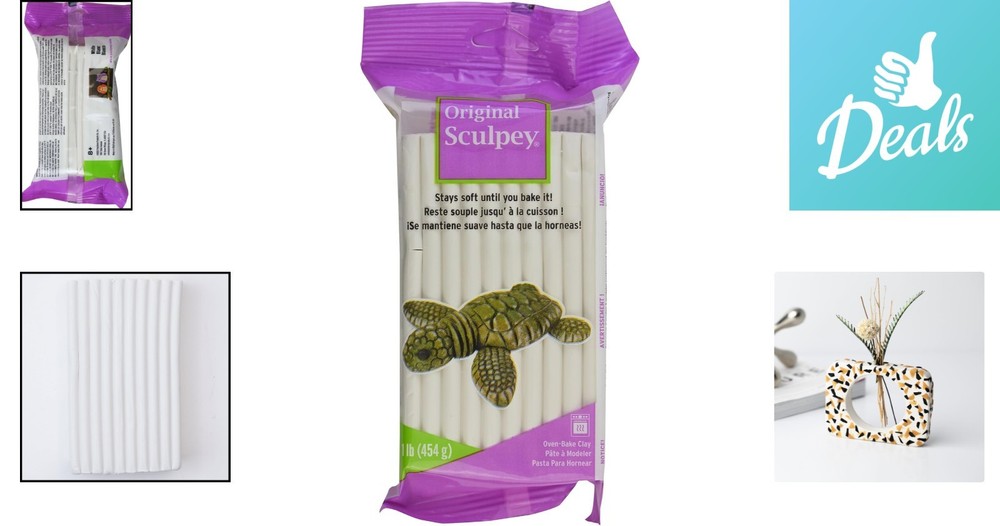 Creative 1 lb White Polymer Oven Bake Clay for Art & Craft Projects