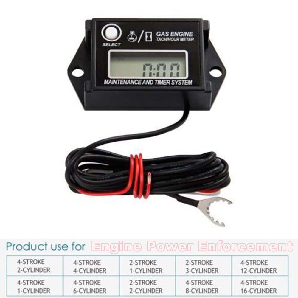 New Tiny Tach Digital Mini Hour Meter Tachometer Job Timer Adjustable Resettable