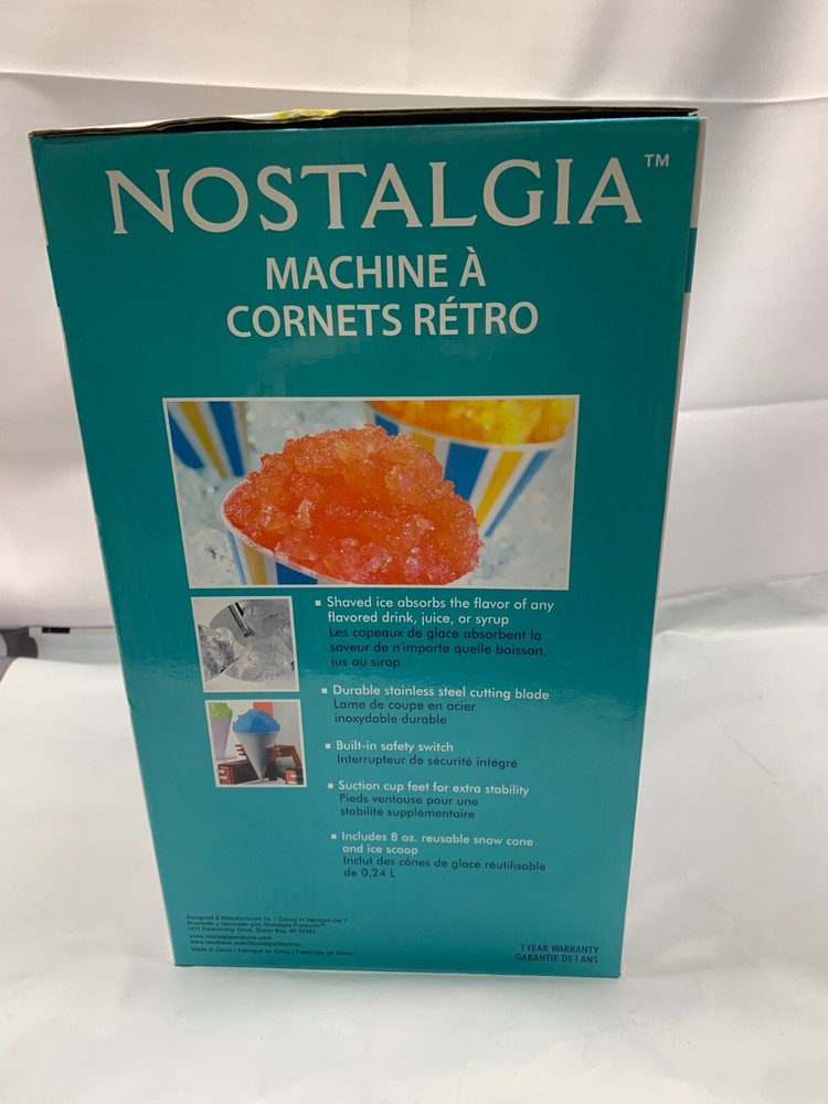Nostalgia Retro Snow Cone Maker- Single Countertop Maker-Red *New