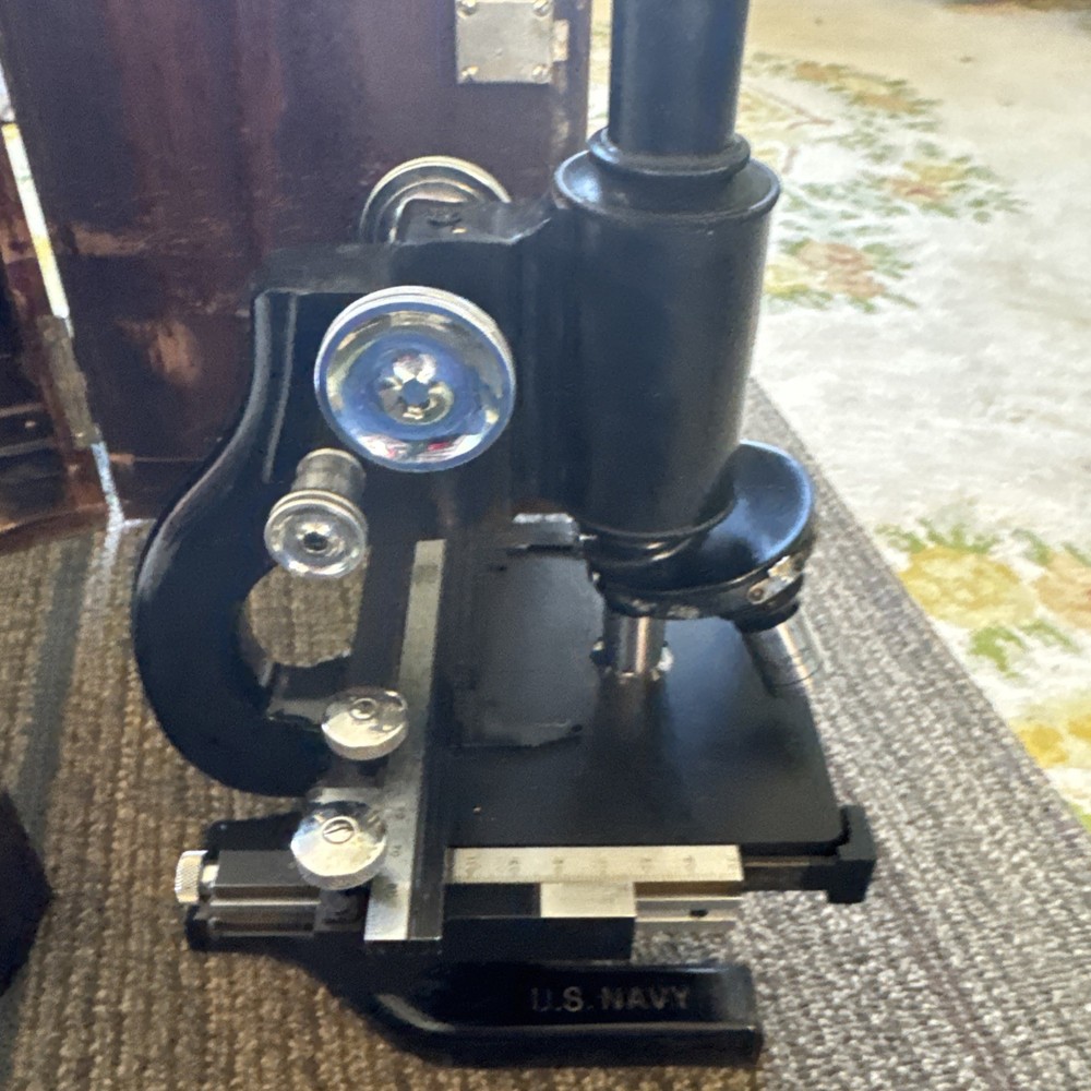 Spencer Buffalo Microscope U.S. NAVY WWII & Storage Box