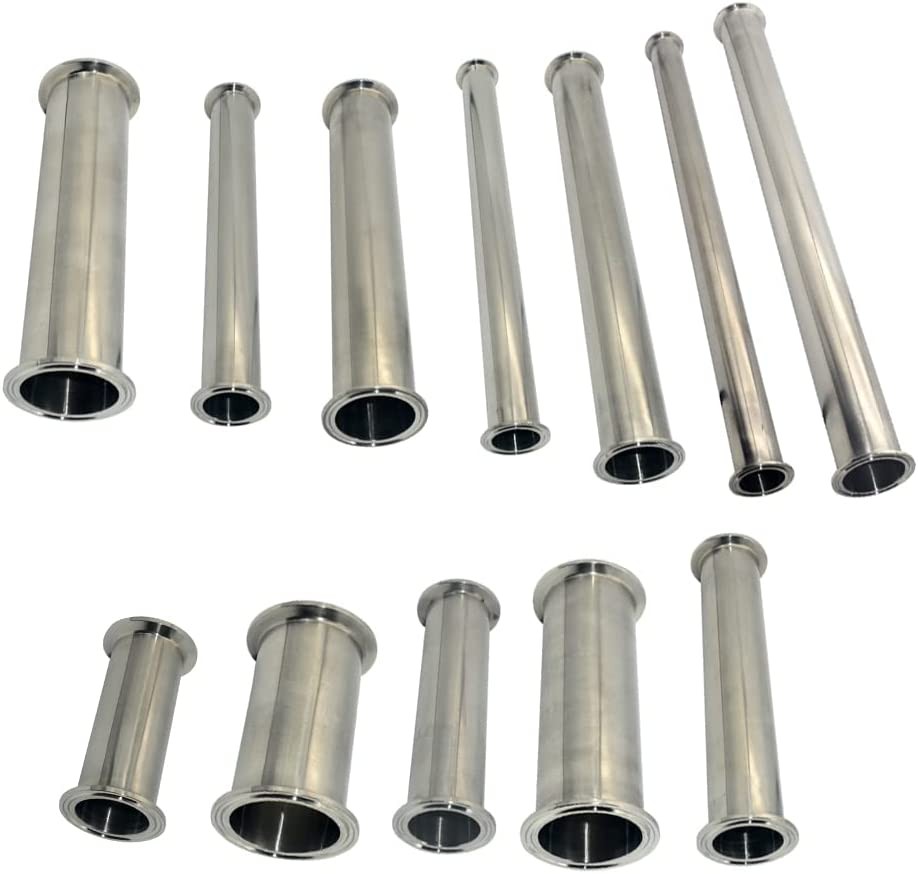 Sanitary Tri Clamp Pipe OD 1.5" - 2" Length 6 8 inch Ferrule Flange End SS316