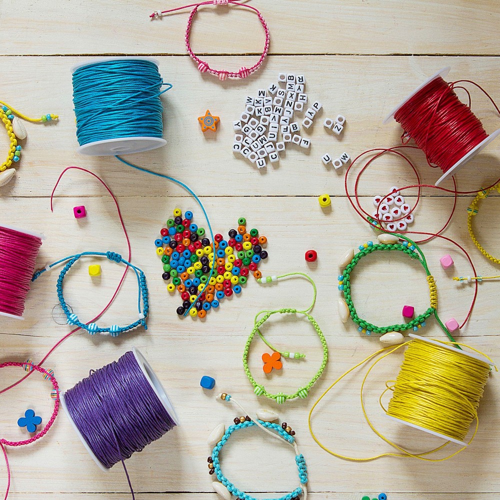 3Pcs Waxed Polyester Cord, 5.5 Yard 2mm Wax Bead Thread String, Date Red