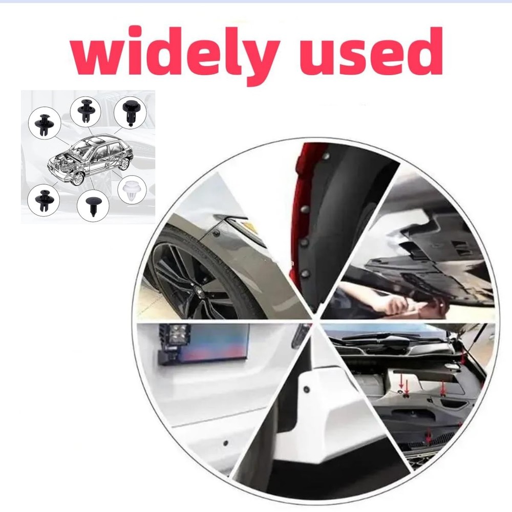 100 Pcs Bumper Clips Plastic Rivets Auto Push Pin Fasteners