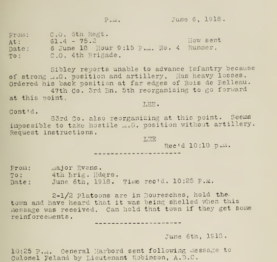 WW I 4th Marine Brigade 2nd Division Field Messages & Daily Reports Book RARE!!!