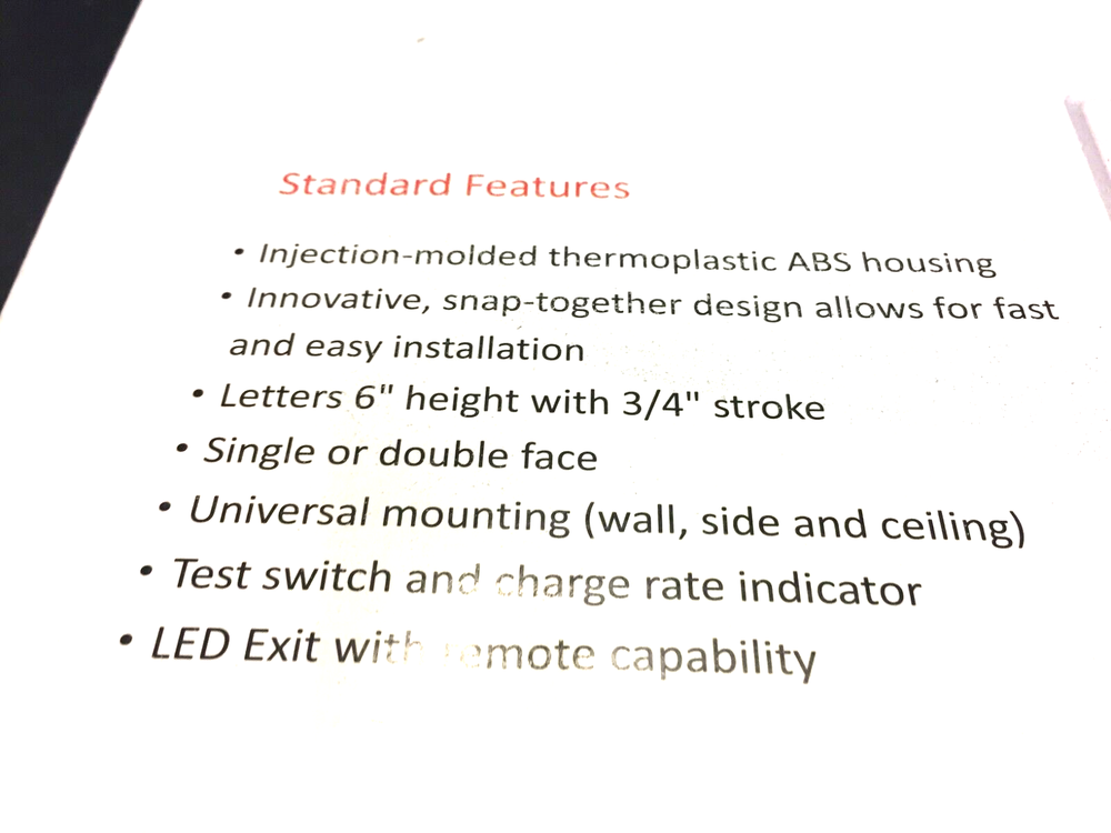Thomas & Betts - LED Lighted Emergency Exit Sign - 120/277 VAC