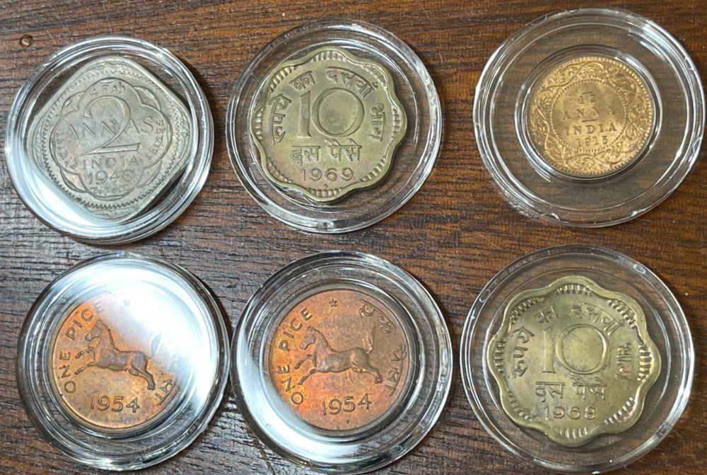 Assorted India 6 Coins Lot Excellent Condition