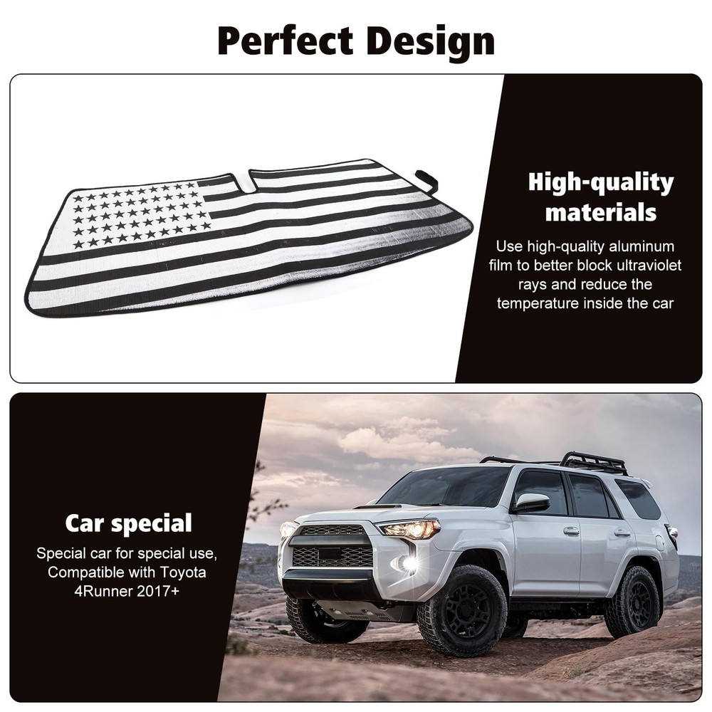 Windshield Sunshade Sun Shade Heat Shield Window Visor Mat US Flag