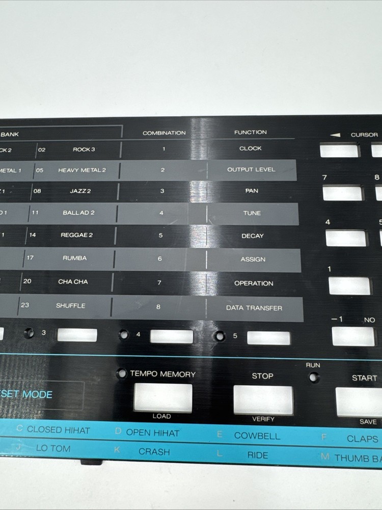 Korg DDD-5 Dynamic Digital Drum Machine Replacement Front Panel Part.