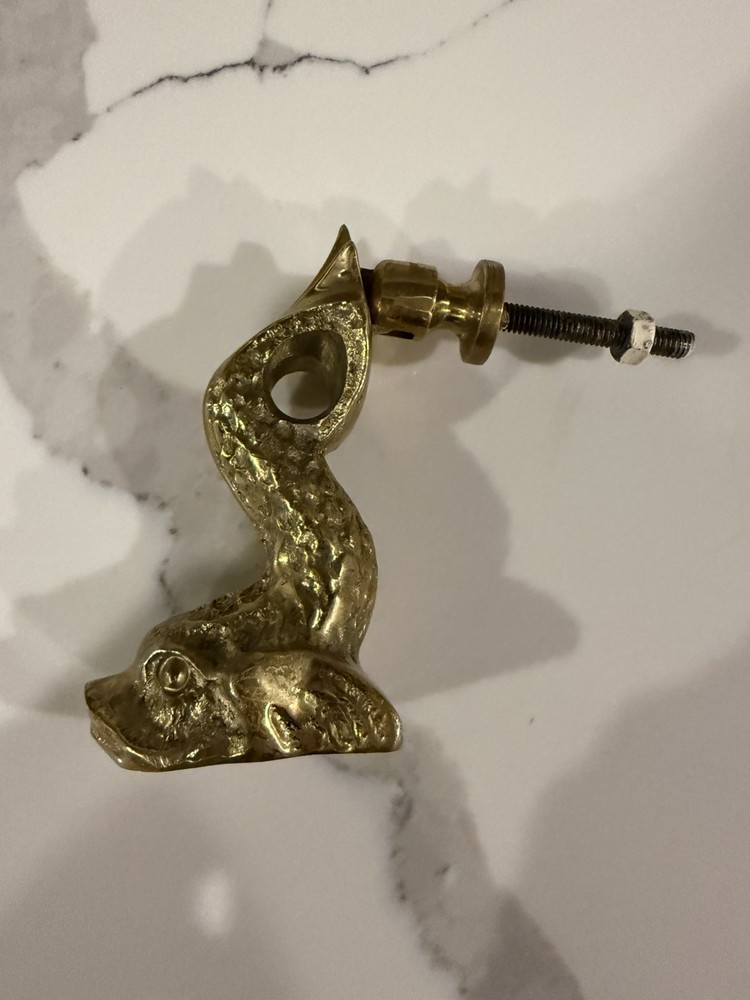 Hand Made F Abela & Sons Malta Solid Brass Dolphin Heavy Solid Door Knocker Koi