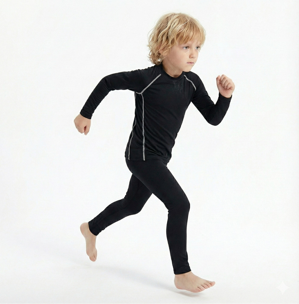 Kids Thermal Compression T-Shirt Under Layer Pants