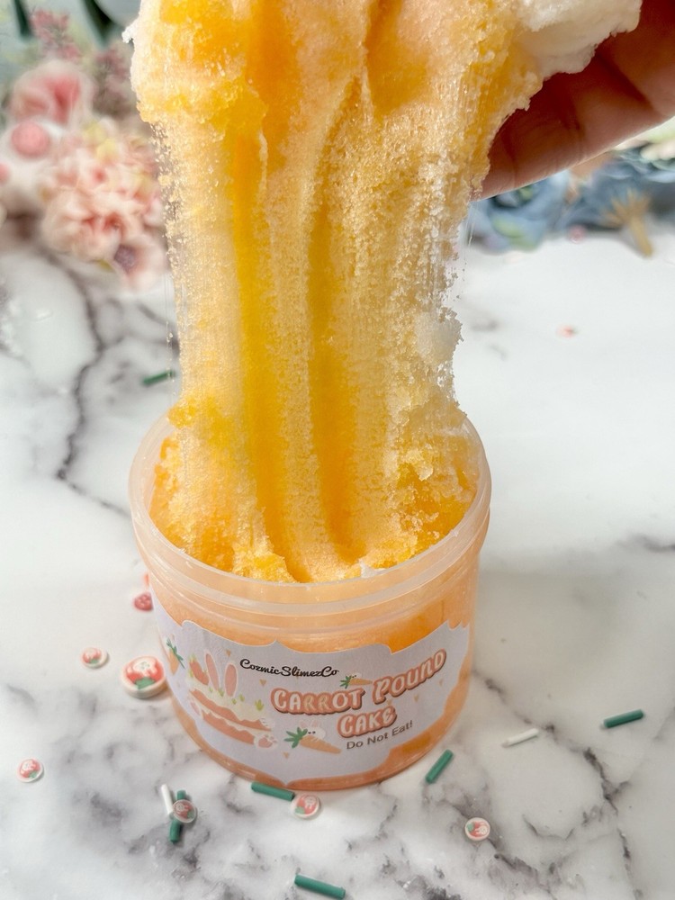 Bunny Carrot Pound Cake Icee Cloud Slime –Easter Edition- ASMR