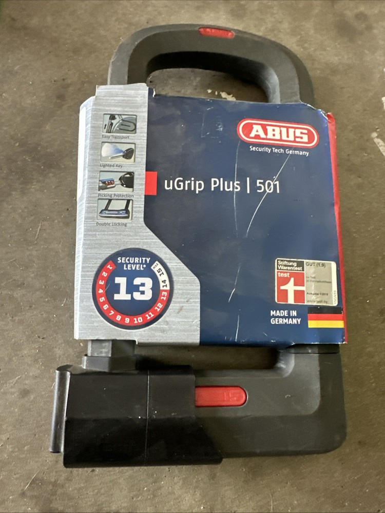 New ABUS uGrip Plus 501 Bicycle U-Lock Keyed Security Level 13