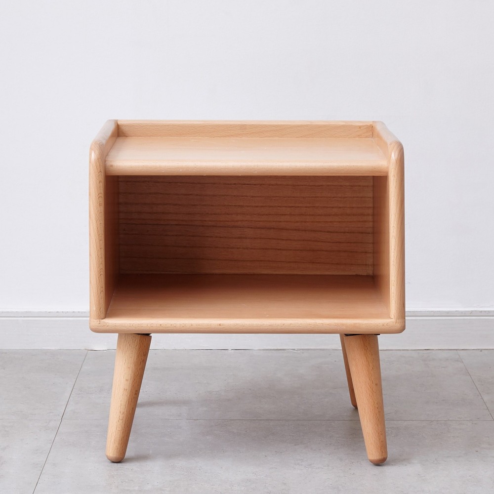Modern Solid Wood Simple Nightstand Bedside Cabinet Side End Table w/ Storage