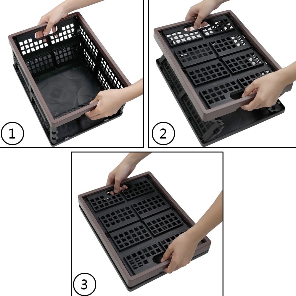 2-Pack Plastic Collapsible Storage Crate, 15 L Folding Storage Crate