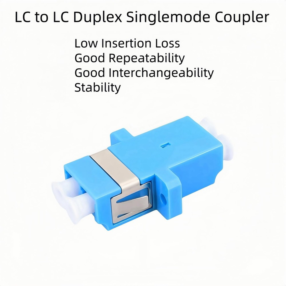 18 PCS LC Fiber Optic Coupler Adapter Duplex Singlemode Connector Patch Cable