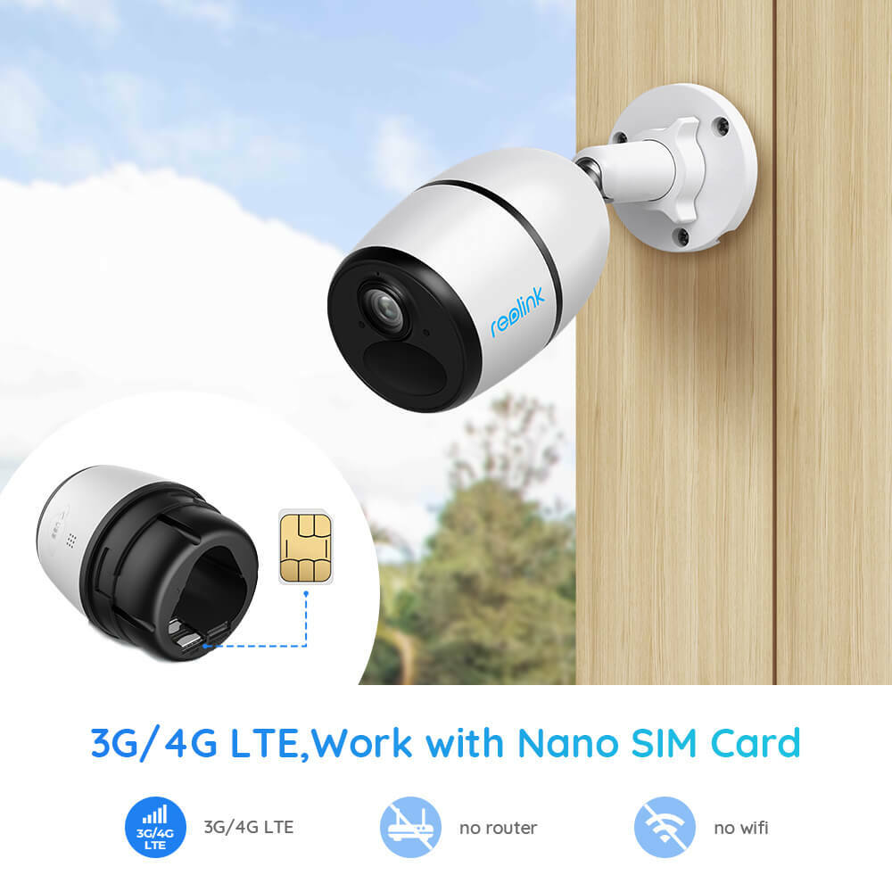 4MP 4G LTE Network Mobile Security Camera Battery Solar Powered Reolink GO Plus