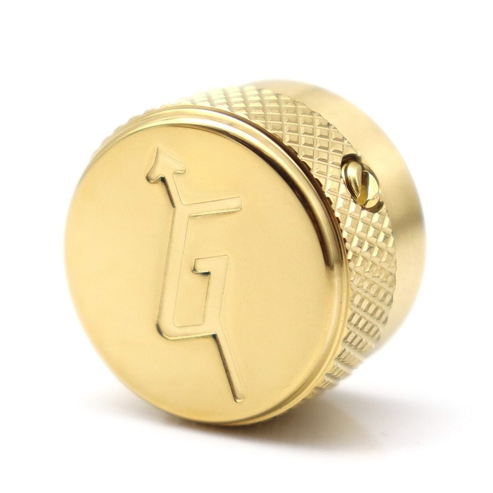 4Pcs Metal Guitar Knobs Gretsch 'G' Arrow Logo Knobs Gold with Flat Screwdriver