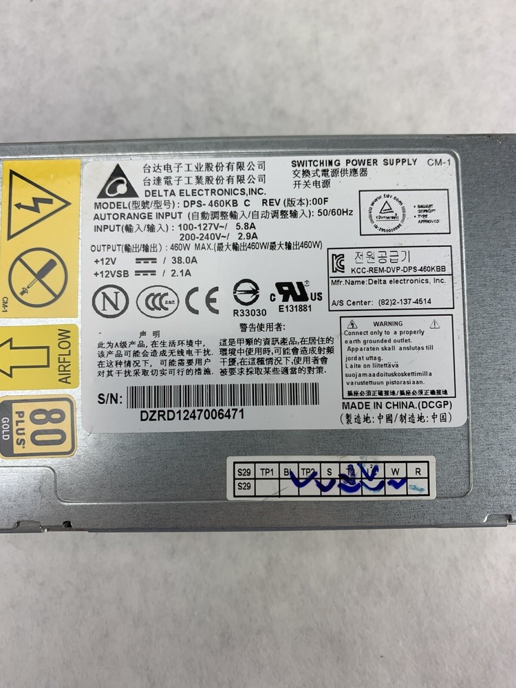 Delta Electronics DPS-460KB Switching Power Supply 12V 460W