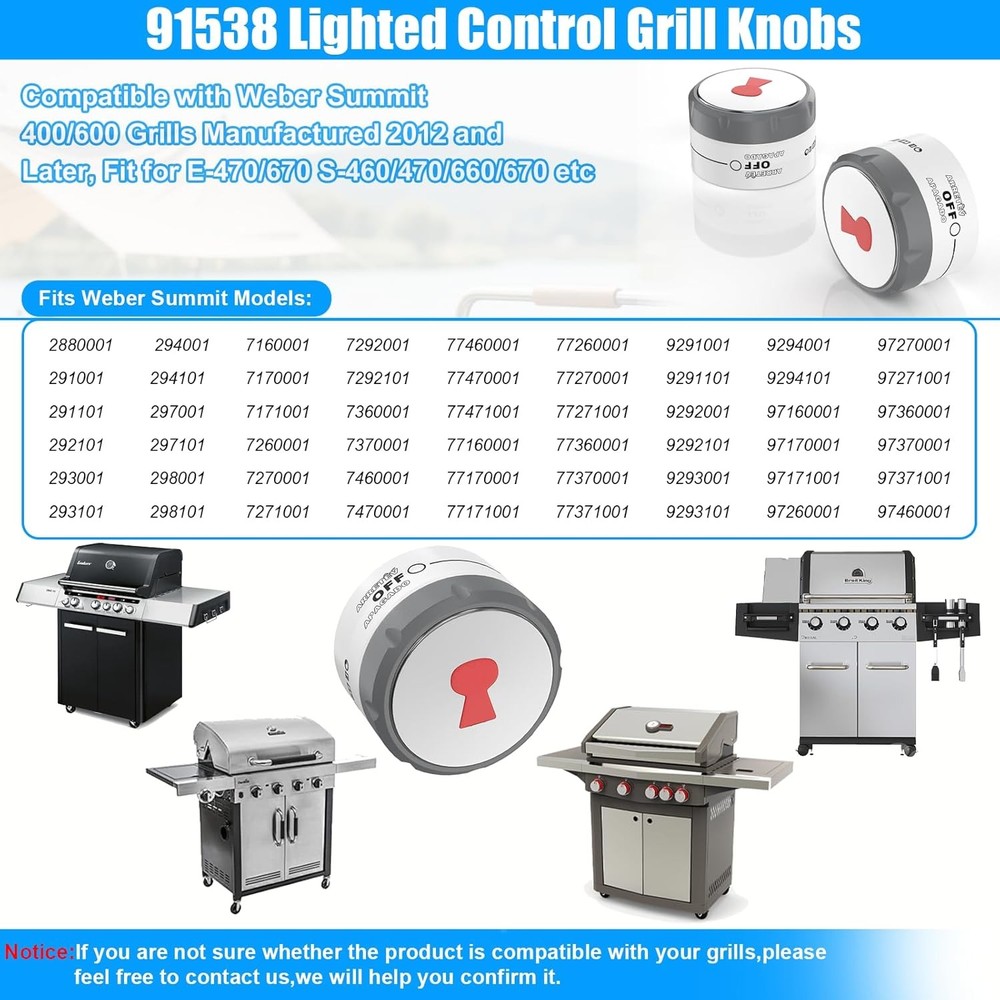 91538 Grill Knobs for Weber Summit Gas Grill 2 Pack