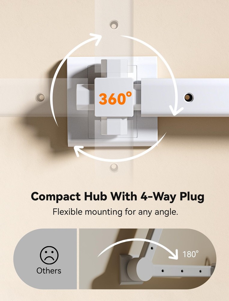 Electrical Outlet Extender Features USB-C, 2 USB-A, 2 AC Outlets, Access Hard...