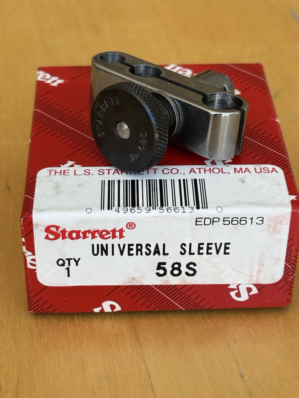 Starrett No. 58S Universal Sleeve Snug w/Box Made In USA  **New Open Box**