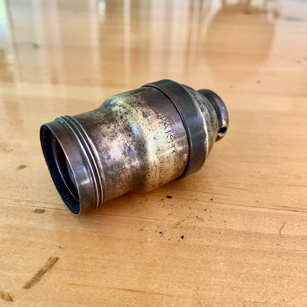 Antique Rare Paiste Fatboy Light Socket Brass Cleaned Tested Working