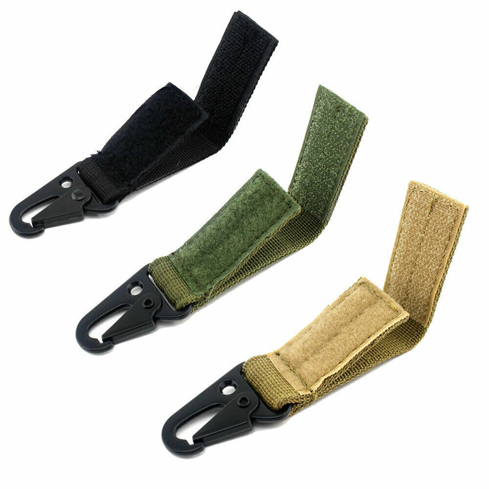 Tactical Molle Hanging Belt Carabiner KeyHook Webbing Buckle Strap Clip Backpack