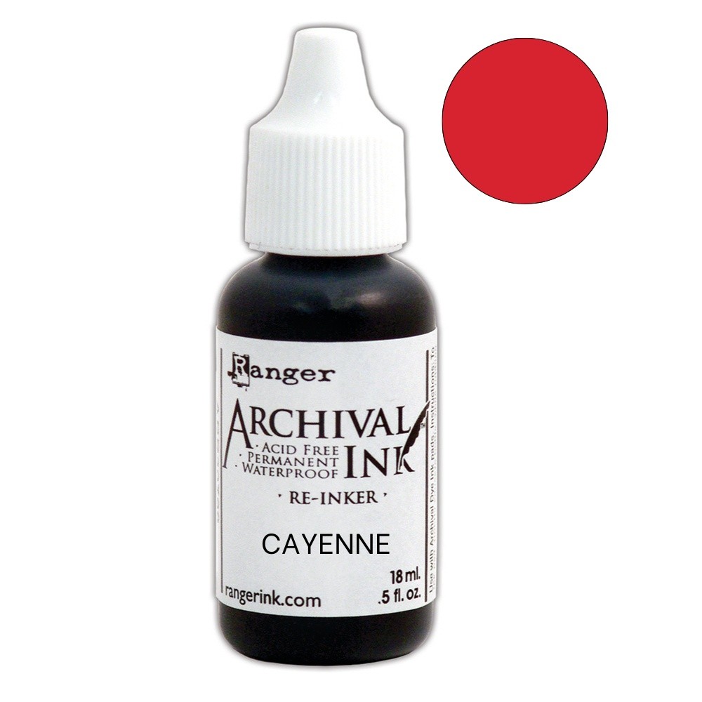 Ranger Archival Pad Reinker .5oz-Cayenne