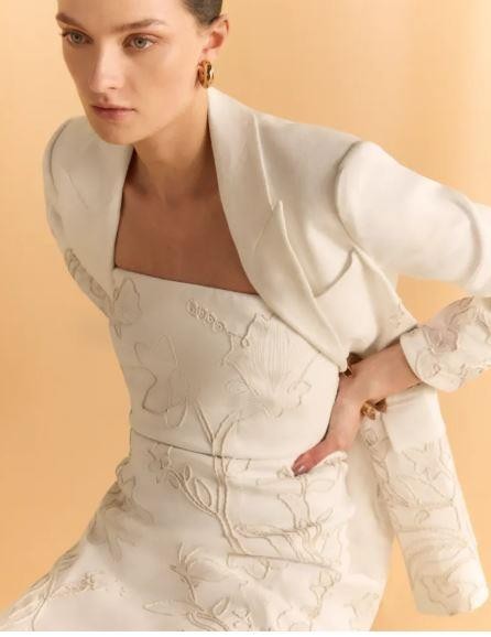 2025 NEW AUTHENTIC VERONICA BEARD Long & Lean Dickey Jacket $848 in Off White