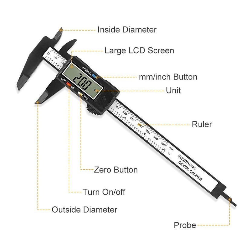 Digital Caliper 6 Inch LCD Measuring Tool Precision Depth Inch mm Conversion New