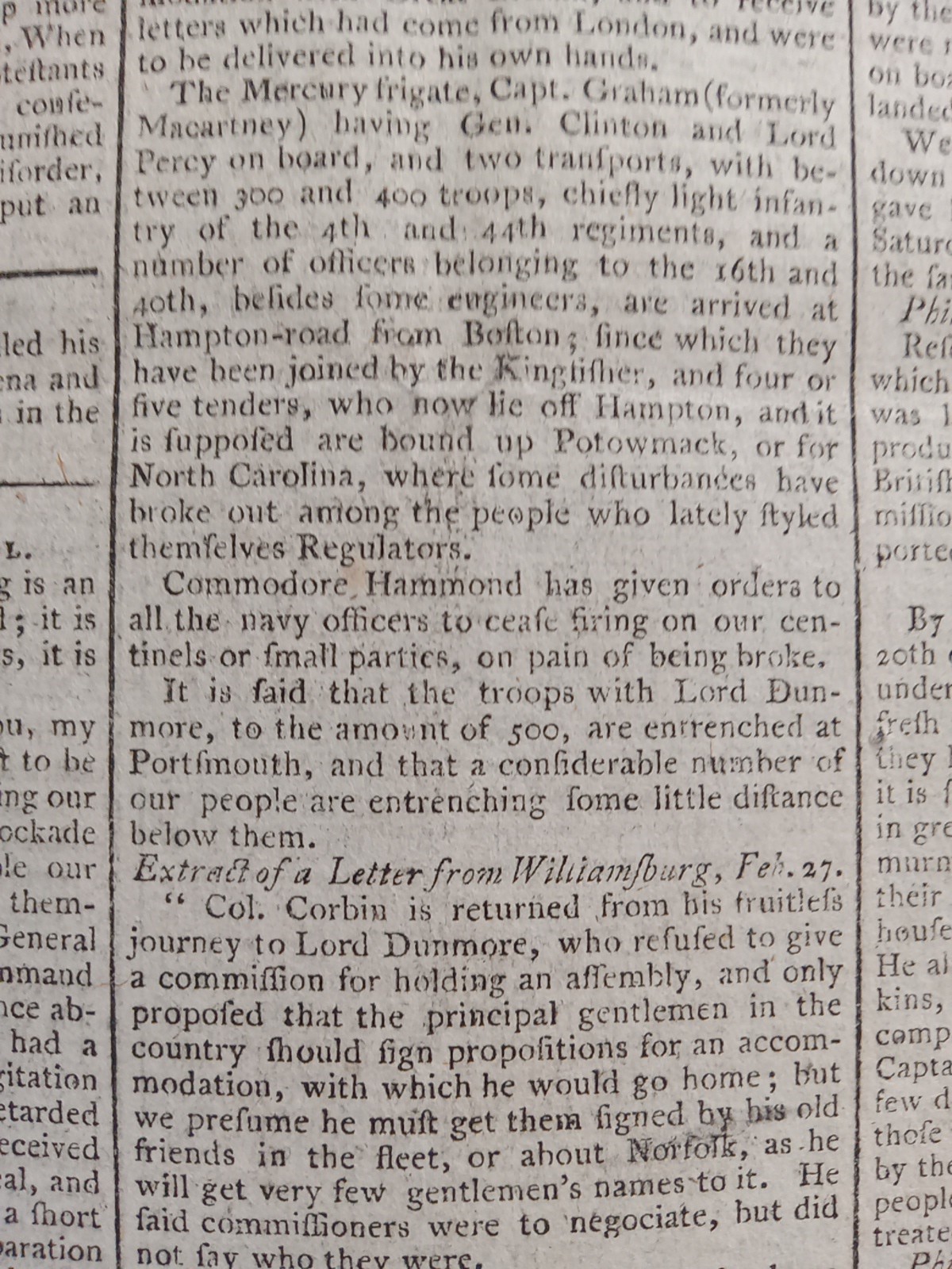 Original 1776 British Newspaper - American Revolutionary War - Colonies