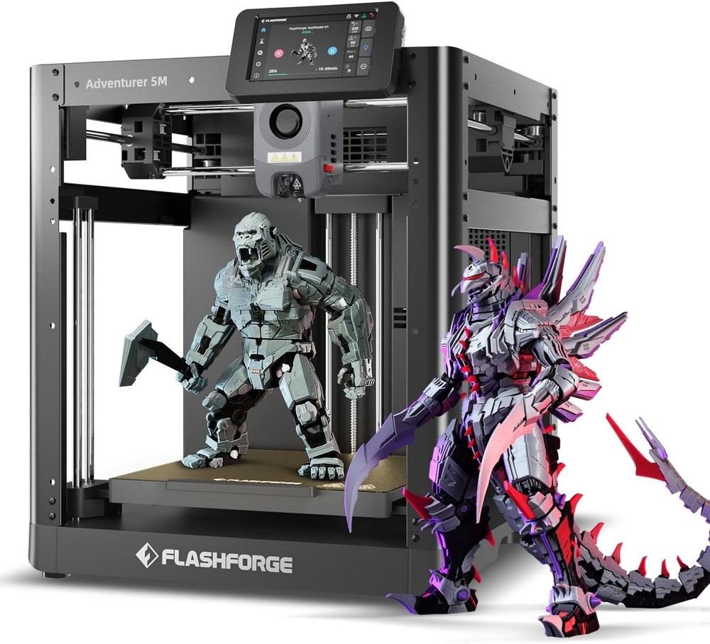 FLASHFORGE 3D Printer AD5M, 1-Click Full-Auto Calibration 600mm/s Fast Printing,