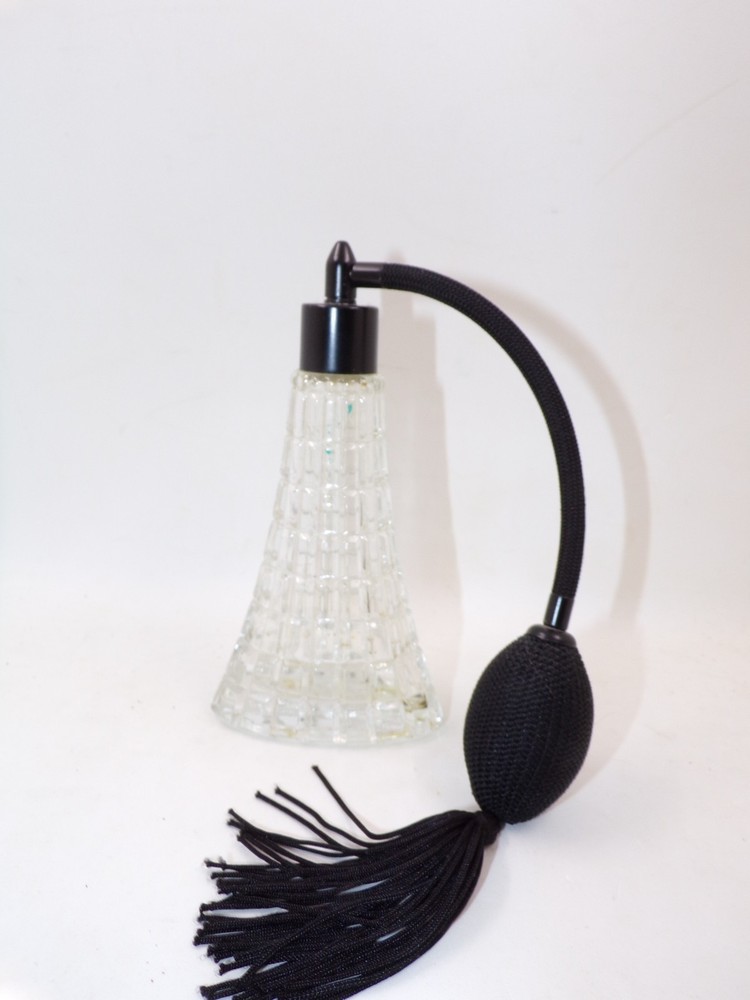 CRYSTAL CLEAR GLASS PERFUME BOTTLE ATOMIZER