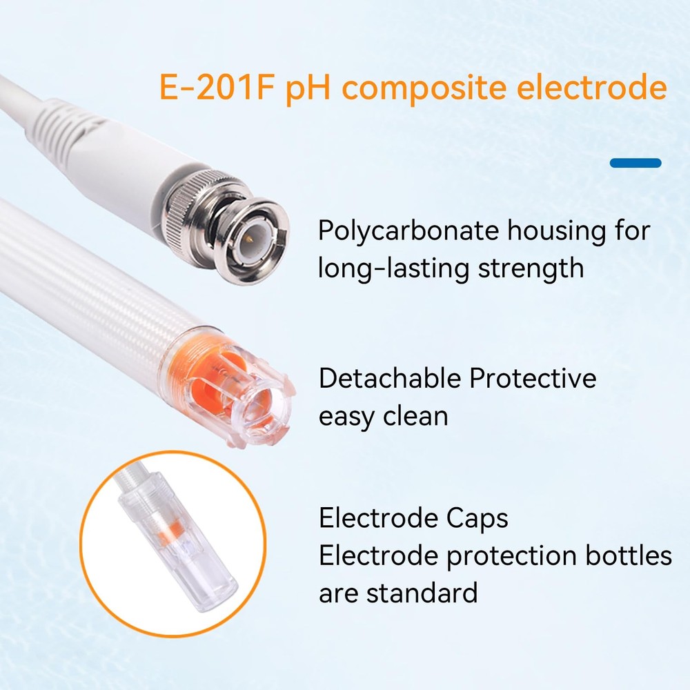 NANBEI E-201F pH Probe for Water, Electrode, Range 0-14, 5-60°C...