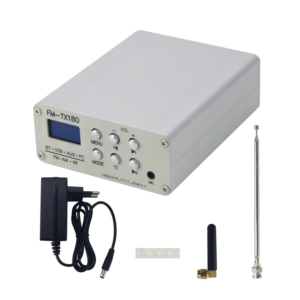 FM-TX180 75MHz-108MHz Bluetooth Stereo FM Radio Transmitter 0.96'' OLED Screen