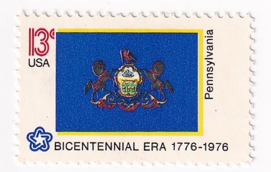 STAMP US SCOTT 1634 "Pennsylvania Flag" 13 CENT 1976 MNH
