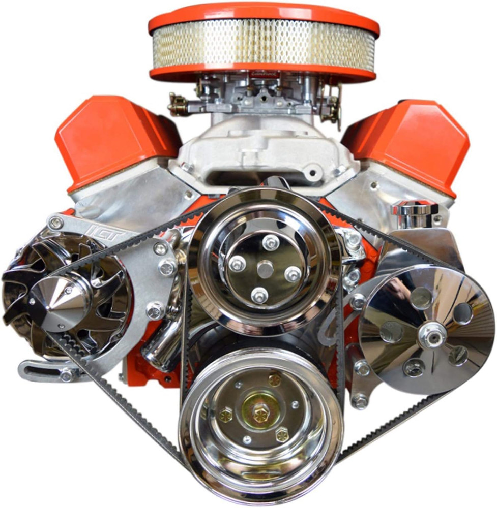 SBC Adjustable Alternator Bracket Low Mount Kit Compatible with Small Block Chev