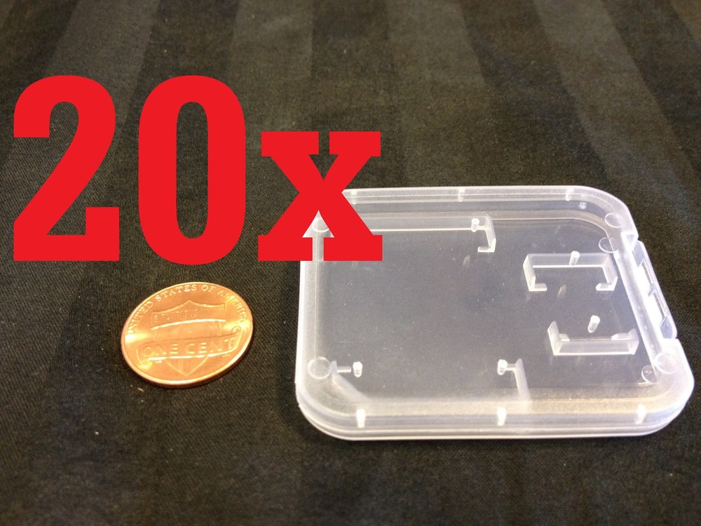 20x  Plastic transparent Clear Case Micro SD TF Card Box Protector 20pcs