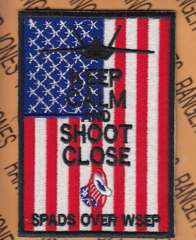 USAF Air Force 94th Fighter Sq FS Spads Raptor Keep Calm 4" patch c/e