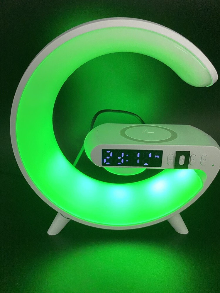 Smart Light Sound Machine, Alarm Clock Bluetooth Speaker, Wireless Charger.