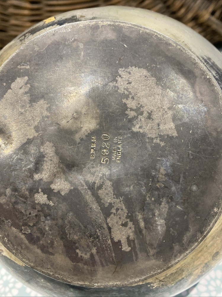 Antique Edwardian Silver-Plated Fat-Bodied Teapot Bakelite Handle EPNS (EBR)