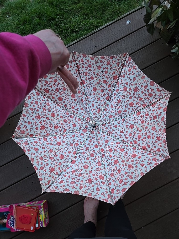 Vintage Red And White Umbrella