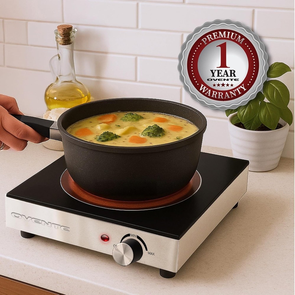 Infrared Ceramic Single Burner, 1200W, Black