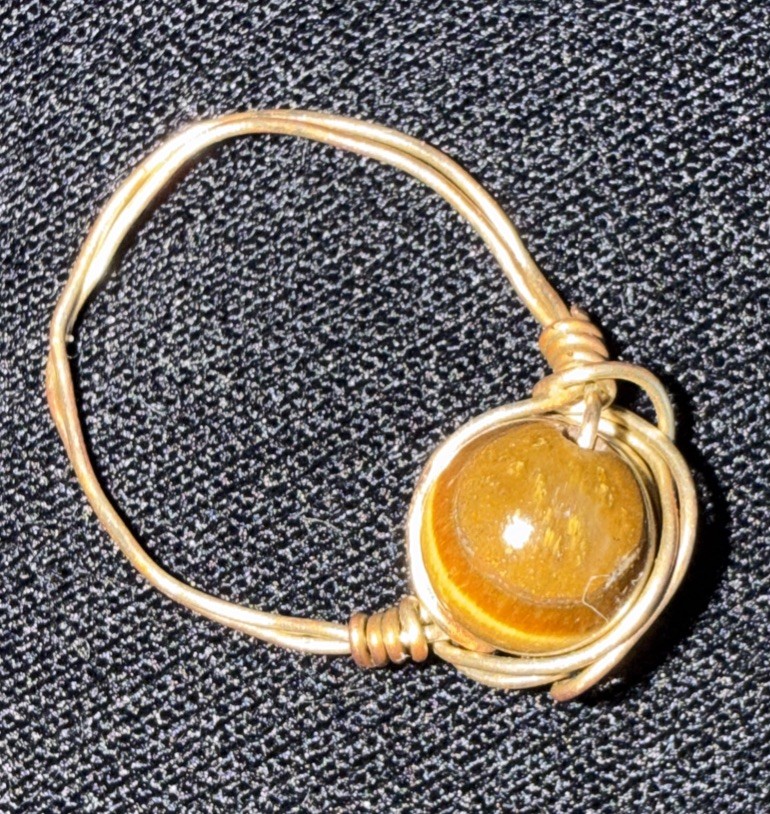 Tigers Eye Bead Hand Crafted Ring Sz. 7