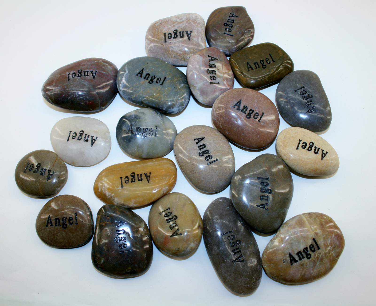 Lot of 100pcs Inspirational Word River Stones Etched Engrave Carve Words Stone
